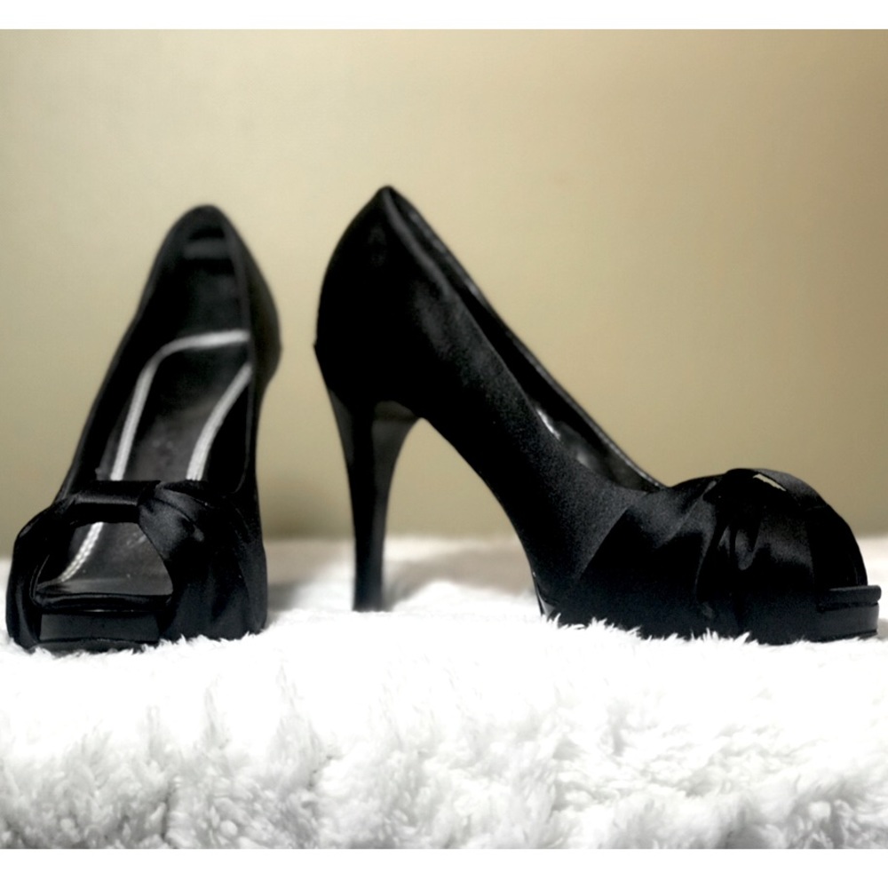 WHBM Satin Peep toe Stilettos